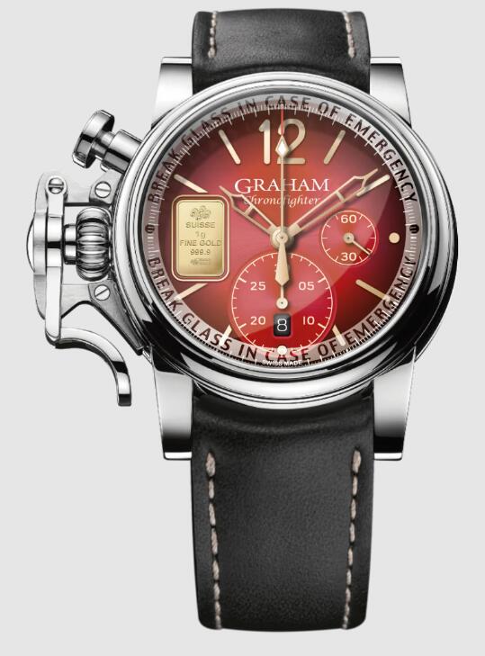 Review Replica Watch Graham CHRONOFIGHTER VINTAGE GOLD EMERGENCY - RED EDITION 2CVAS.R01A - Click Image to Close